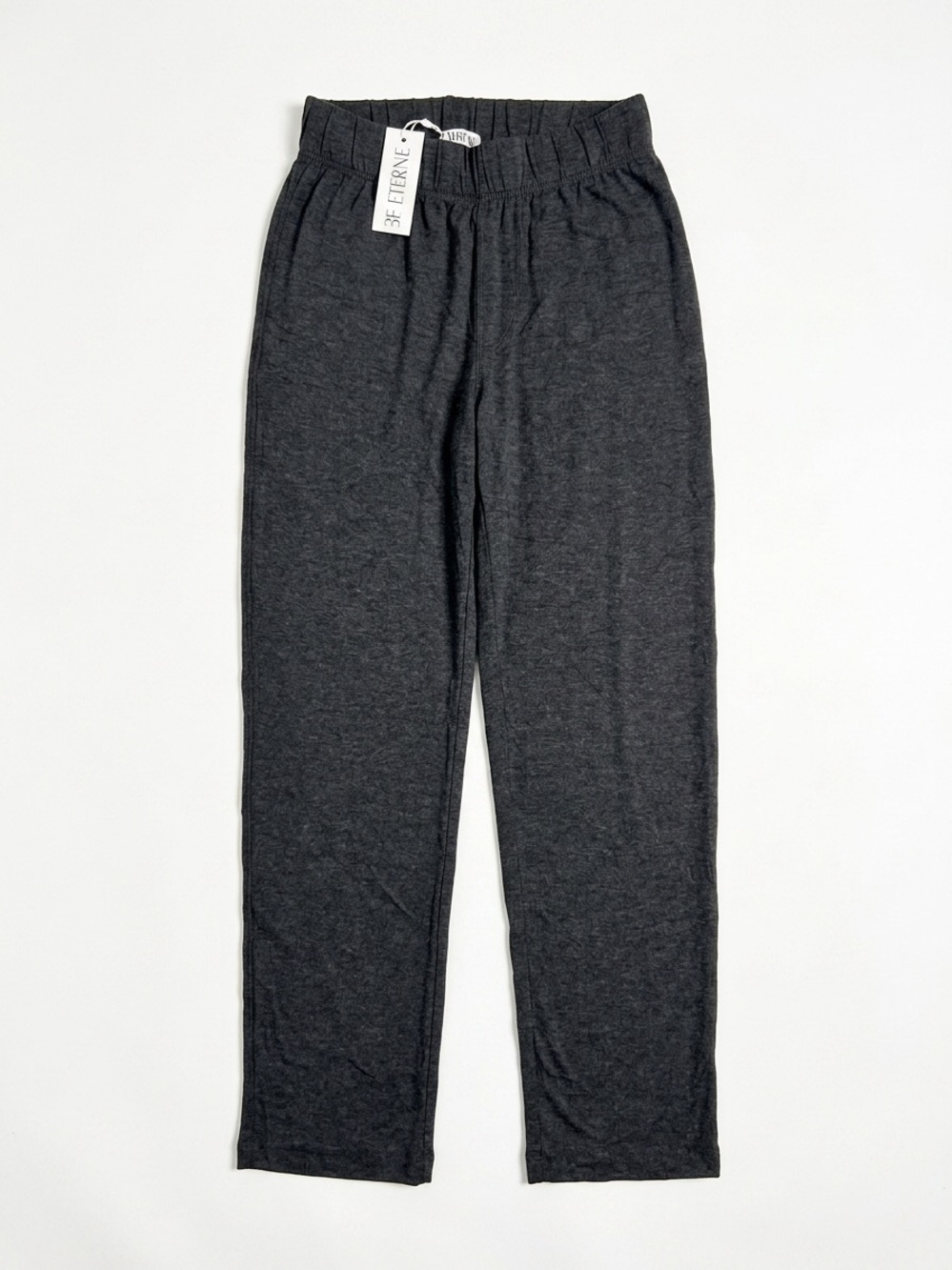 Eterne Womens Dark Charcoal Elastic Waist Joggers